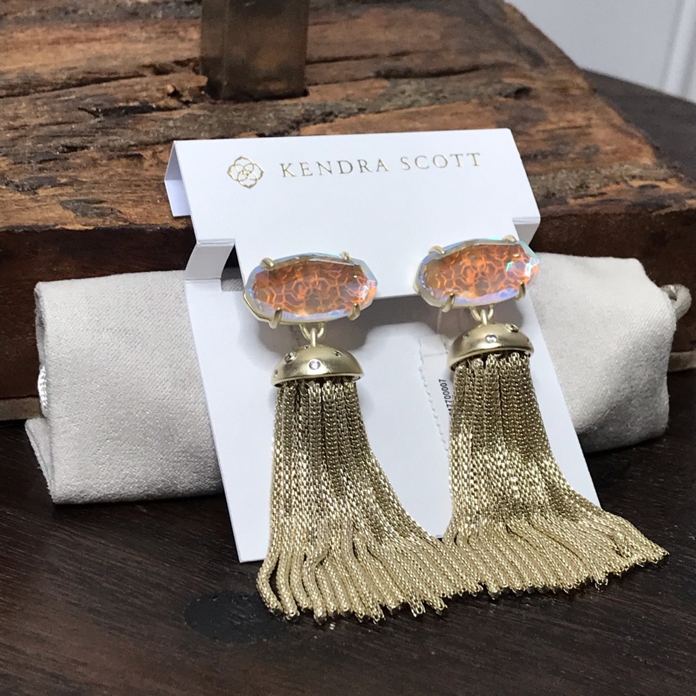 NWT Kendra Scott 14K Gold Plate Dichroic Freya’s - Picture 6 of 11